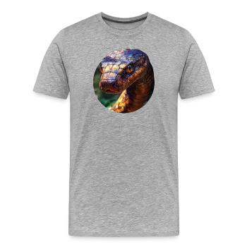 Design des Seprents - Männer Premium Bio T-Shirt - Grau meliert - Vorne - Damien (186cm)