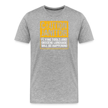 Hausmeister - Männer Premium Bio T-Shirt - Grau meliert - Vorne - Damien (186cm)