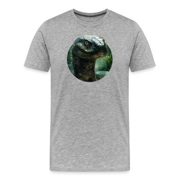 Schlangendesign - Männer Premium Bio T-Shirt - Grau meliert - Vorne - Damien (186cm)