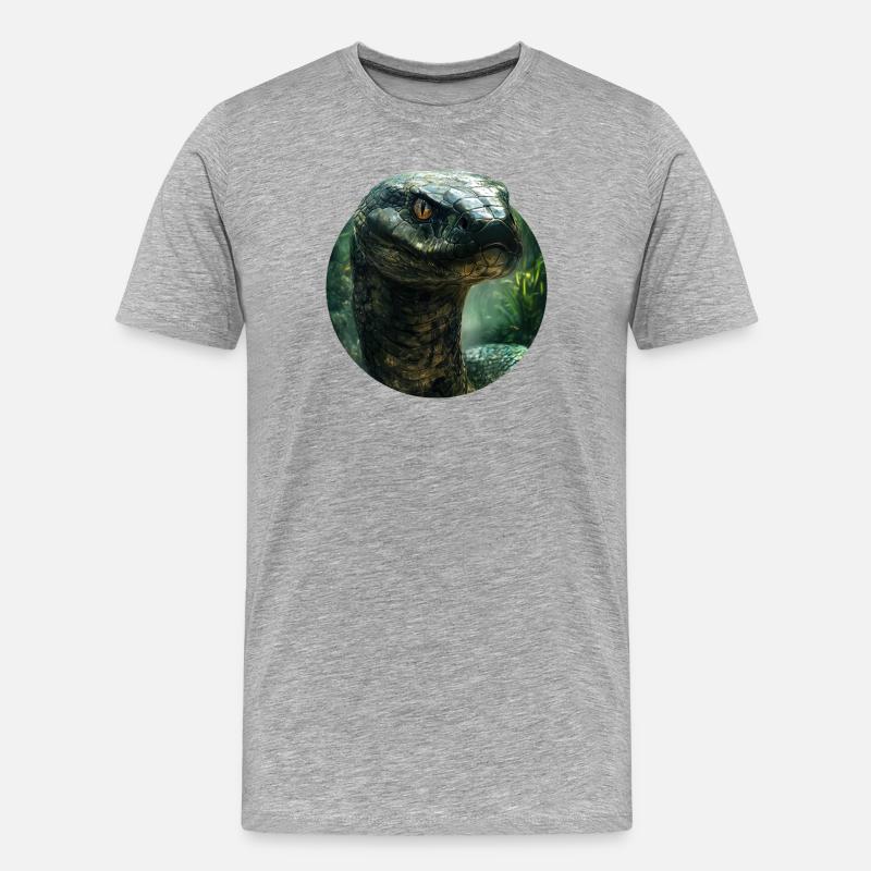 Schlangendesign - Männer Premium Bio T-Shirt - Grau meliert