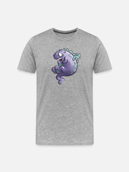 Purple Dragon - Men's Premium Organic T-Shirt - heather grey