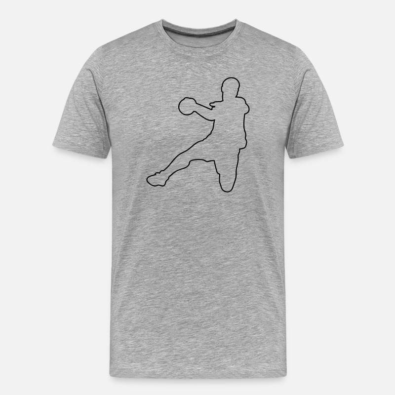 Handball - Männer Premium Bio T-Shirt - Grau meliert