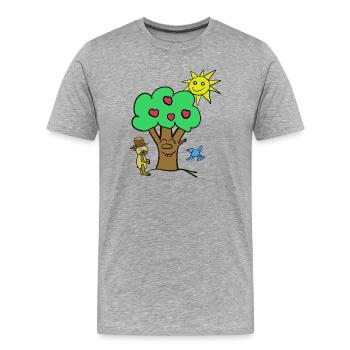Nounoux Pommier Enfants Ours Ours Ours en peluche - T-shirt bio Premium Homme - gris chiné - Devant - Damien (186cm)