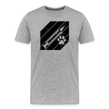 Spritze - Männer Premium Bio T-Shirt - Grau meliert - Vorne - Damien (186cm)