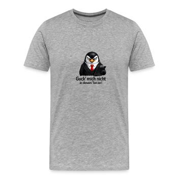 Guck mich nicht in diesem Ton an! - Männer Premium Bio T-Shirt - Grau meliert - Vorne - Damien (186cm)
