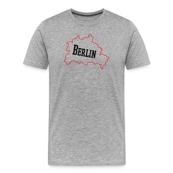 berlin_umriss_02 - Men's Premium Organic T-Shirt - heather grey - Front - Damien (186cm)