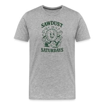 De la sciure le samedi | Travail du bois bricolage - T-shirt bio Premium Homme - gris chiné - Devant - Damien (186cm)