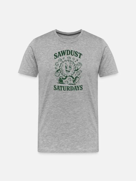 Sawdust on Saturdays | Woodwork DIY - Men's Premium Organic T-Shirt - heather grey
