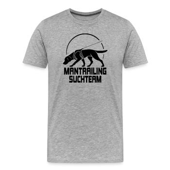 Labrador Mantrailing Équipe de recherche Chiens Dog Wilsley - T-shirt bio Premium Homme - gris chiné - Devant - Damien (186cm)