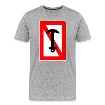 Interdiction d’ancre - navire d’ancre, capitaine de voilier - T-shirt bio Premium Homme - gris chiné - Devant - Damien (186cm)
