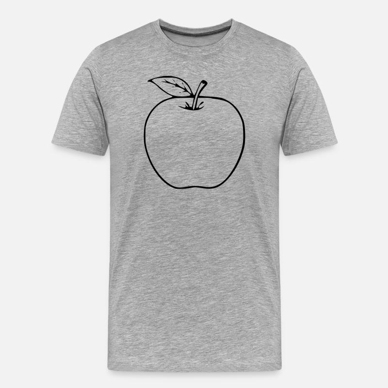 Apfel minimalistisch Geschenk - Männer Premium Bio T-Shirt - Grau meliert