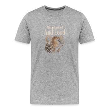 Lachende Hyäne Gepunktete Hyäne Hyänenliebhaber - Männer Premium Bio T-Shirt - Grau meliert - Vorne - Damien (186cm)