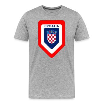 Kroatisches Wappen Emblem - Männer Premium Bio T-Shirt - Grau meliert - Vorne - Damien (186cm)