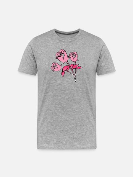 Roses - Men's Premium Organic T-Shirt - heather grey