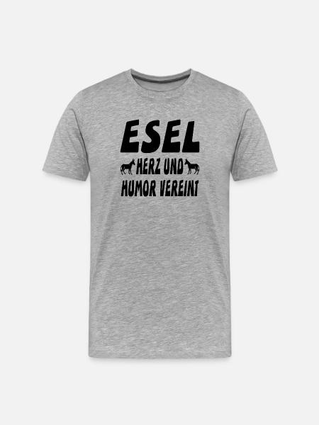 Esel - Männer Premium Bio T-Shirt - Grau meliert