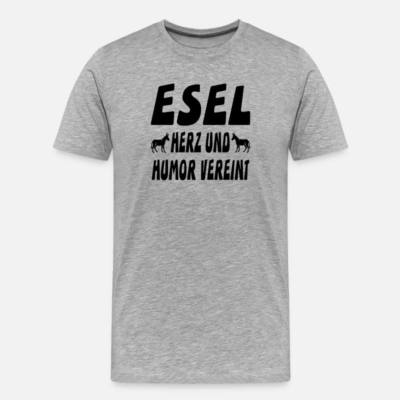 Esel - Männer Premium Bio T-Shirt - Grau meliert