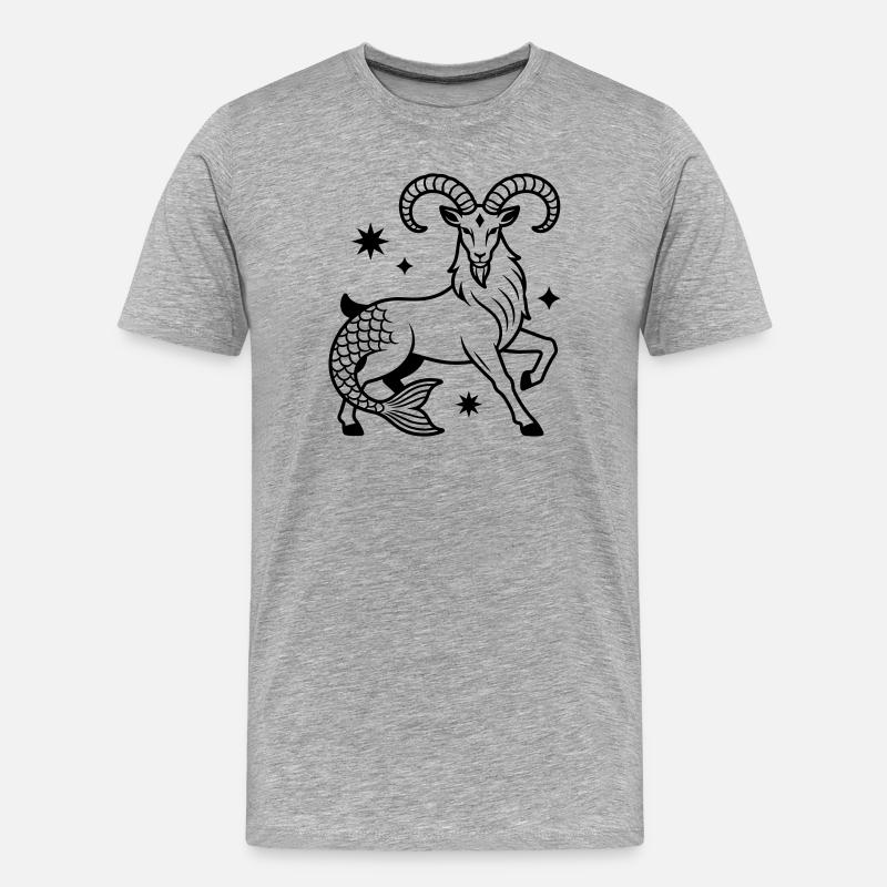 Steinbock - Männer Premium Bio T-Shirt - Grau meliert