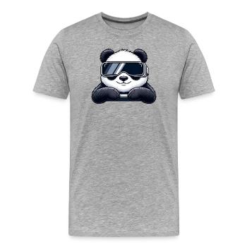 Cool Panda Cartoon VR Gamer Relax Relax - T-shirt bio Premium Homme - gris chiné - Devant - Damien (186cm)