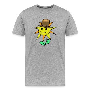 Blume Garten Hobbygärtner Flora Natur  - Männer Premium Bio T-Shirt - Grau meliert - Vorne - Damien (186cm)