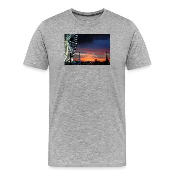 Paris am Sonnenuntergang Riesenrad - Männer Premium Bio T-Shirt - Grau meliert - Vorne - Damien (186cm)