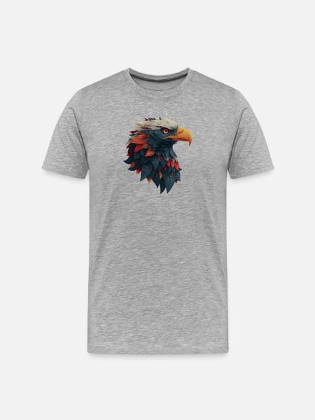 Powerful Eagle Head, Strong, Determined Gift - Men's Premium Organic T-Shirt - heather grey