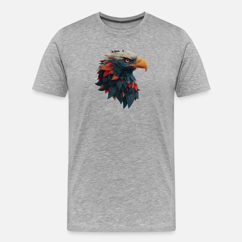 Powerful Eagle Head, Strong, Determined Gift - Men's Premium Organic T-Shirt - heather grey