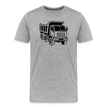 Camion-benne - T-shirt bio Premium Homme - gris chiné - Devant - Damien (186cm)