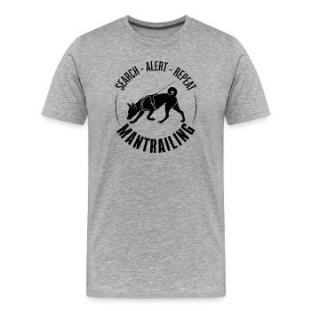 Basenji Mantrailing Dog Sports Search Dogs Wilsigns - Men's Premium Organic T-Shirt - heather grey - Front - Damien (186cm)