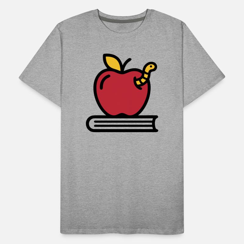 École primaire Apple Book Worm T-shirt bio Premium Homme