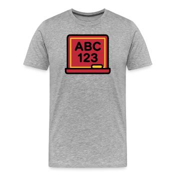 Schultafel ABC 123 Einschulung - Männer Premium Bio T-Shirt - Grau meliert - Vorne - Damien (186cm)