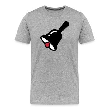 Sonnerie de cloche de l’école Rétro - T-shirt bio Premium Homme - gris chiné - Devant - Damien (186cm)