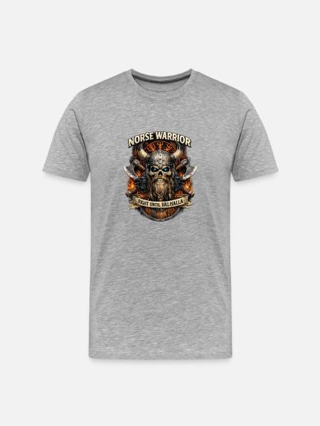 Norse warrior to Valhalla - Men's Premium Organic T-Shirt - heather grey