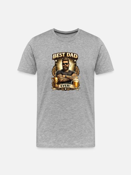 Best Dad Best Ever - Men's Premium Organic T-Shirt - heather grey
