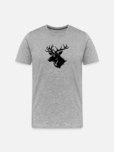 Elchkopfform - Männer Premium Bio T-Shirt - Grau meliert