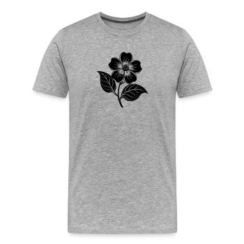 Hartriegelblume - Männer Premium Bio T-Shirt - Grau meliert - Vorne - Damien (186cm)