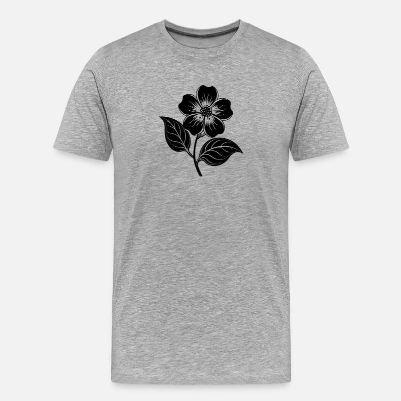 Hartriegelblume - Männer Premium Bio T-Shirt - Grau meliert