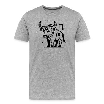 Tierkreiszeichen Stier - Männer Premium Bio T-Shirt - Grau meliert - Vorne - Damien (186cm)