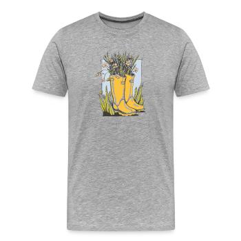 Garden Decoration - Men's Premium Organic T-Shirt - heather grey - Front - Damien (186cm)