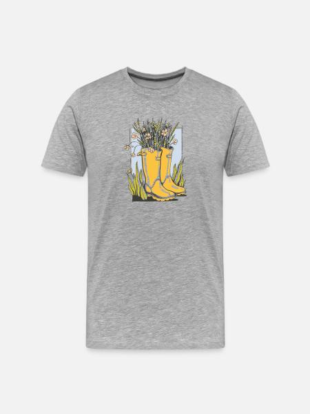 Garten Deko - Männer Premium Bio T-Shirt - Grau meliert