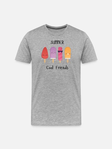 summer cool friends - Men's Premium Organic T-Shirt - heather grey