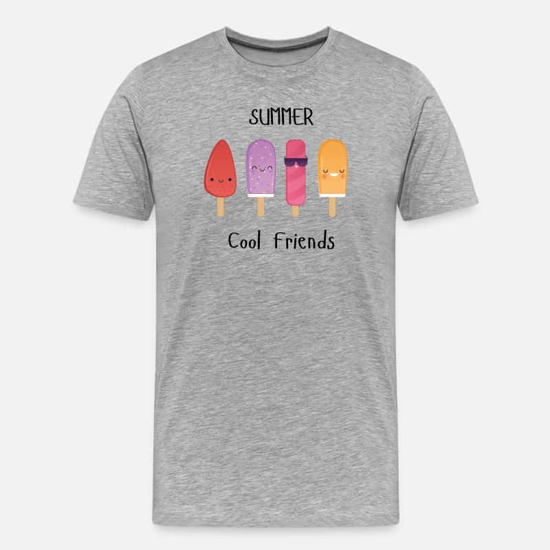 Sommer-coole Freunde - Männer Premium Bio T-Shirt - Grau meliert