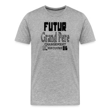 Futur Grand Père Chargement En Cours - T-shirt bio Premium Homme - gris chiné - Devant - Damien (186cm)