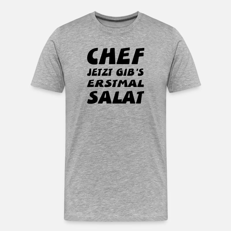 Chef - Männer Premium Bio T-Shirt - Grau meliert