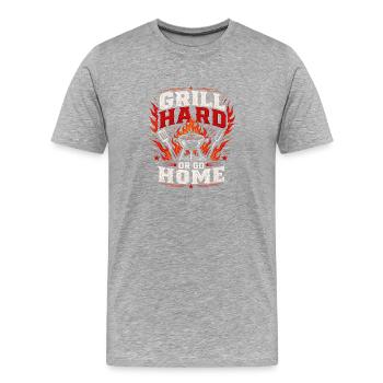 Grill Master Dad Father Hero BBQ Men - Men's Premium Organic T-Shirt - heather grey - Front - Damien (186cm)