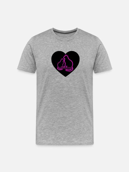 félin - T-shirt bio Premium Homme - gris chiné