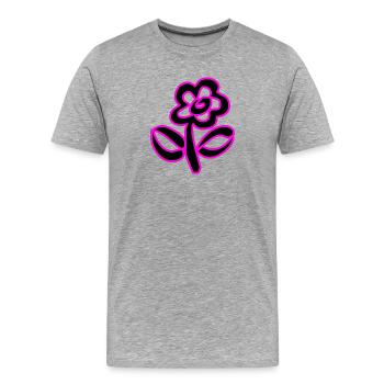 Blumen - Männer Premium Bio T-Shirt - Grau meliert - Vorne - Damien (186cm)