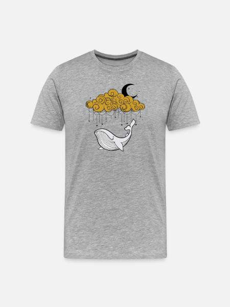 Whale in freedom - Men's Premium Organic T-Shirt - heather grey