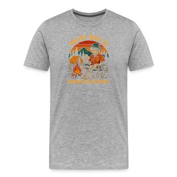 Humour de camping en route vers de mauvaises décisions - T-shirt bio Premium Homme - gris chiné - Devant - Damien (186cm)