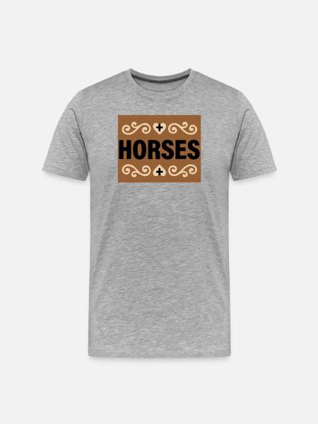 Horses Lettering Retro Riding - Men's Premium Organic T-Shirt - heather grey