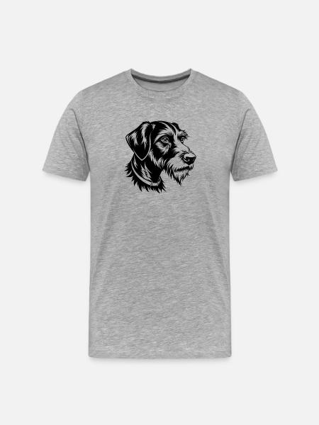 German Wirehaired Pointer - Men's Premium Organic T-Shirt - heather grey